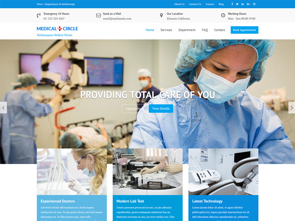 Medical Circle theme screenshot