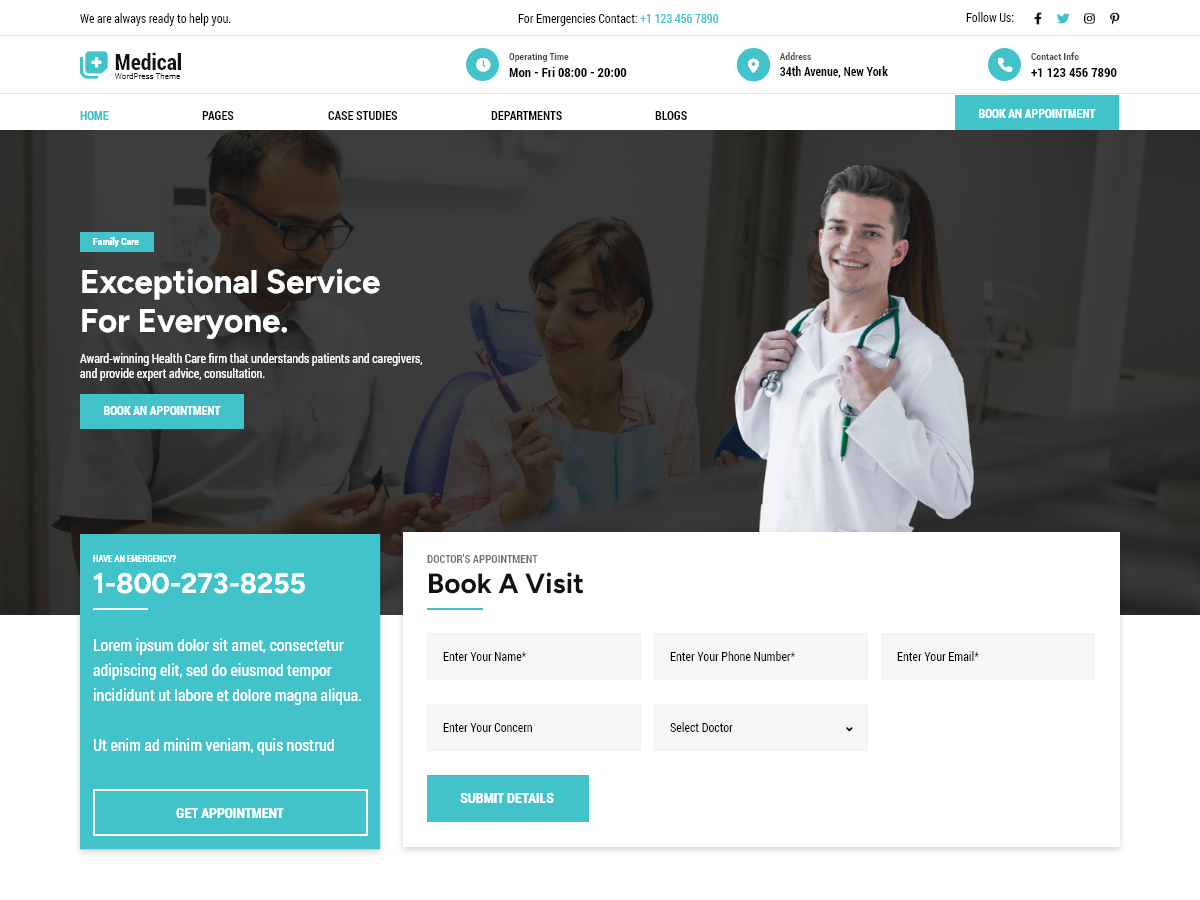 Medical Clinic Center theme screenshot