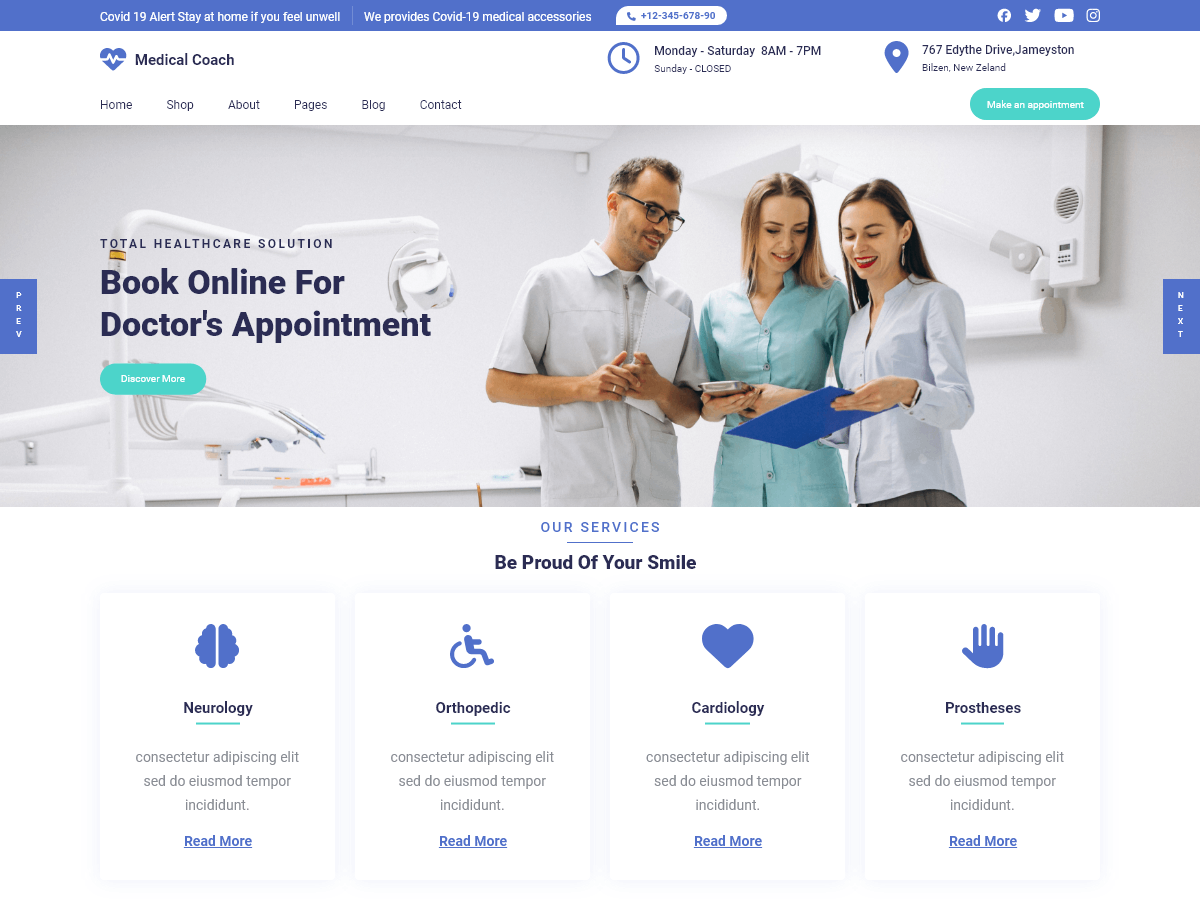 Medical Coach theme screenshot
