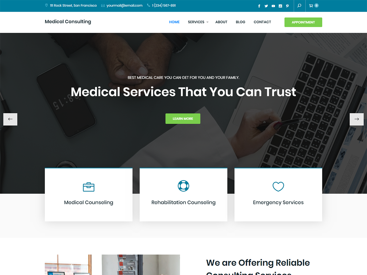 Medical Consulting theme screenshot