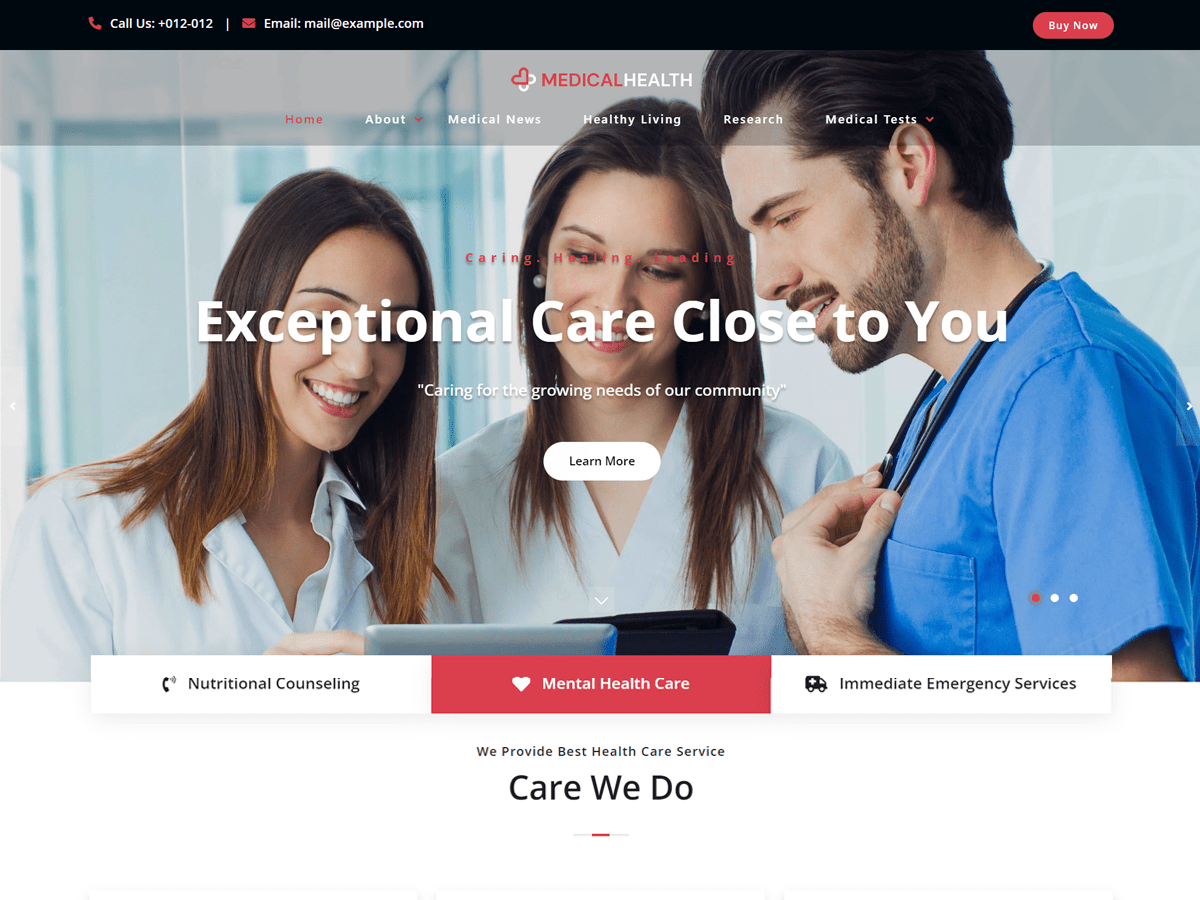 Medical Health theme screenshot