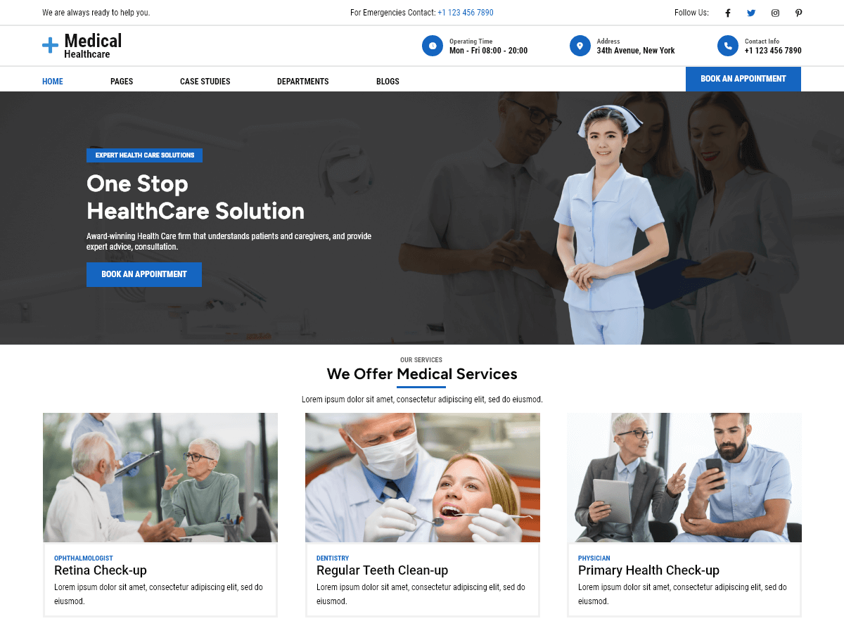 Medical Healthcare Elementor theme screenshot