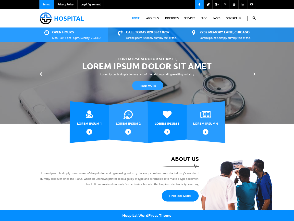 Medical Hospital theme screenshot
