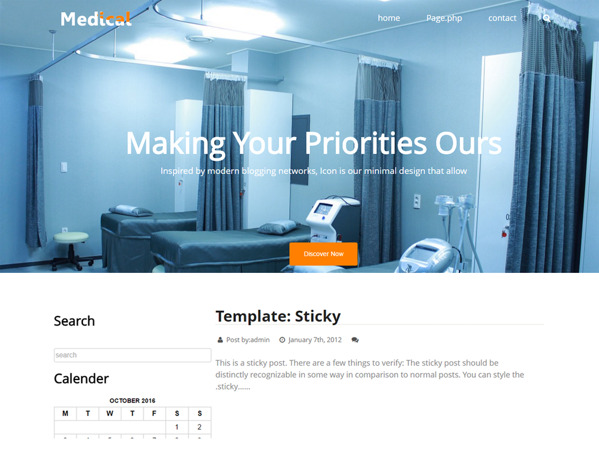 Medical Life theme screenshot
