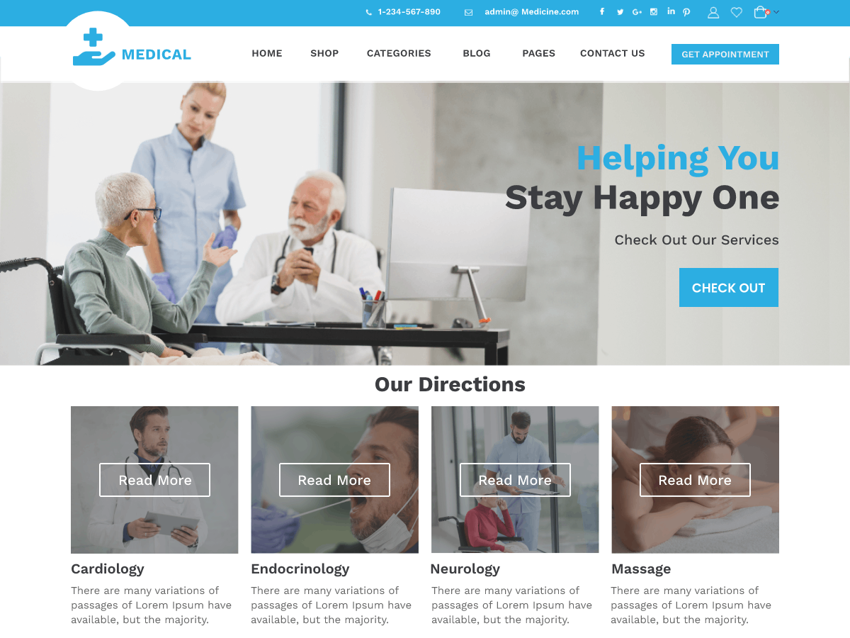 Medical Medicare theme screenshot