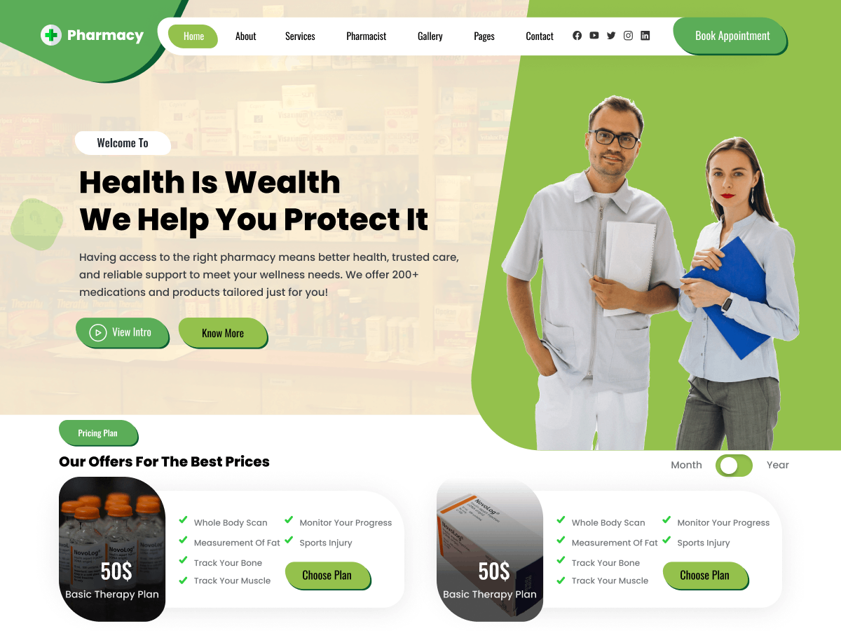 Medical Pharmacy theme screenshot