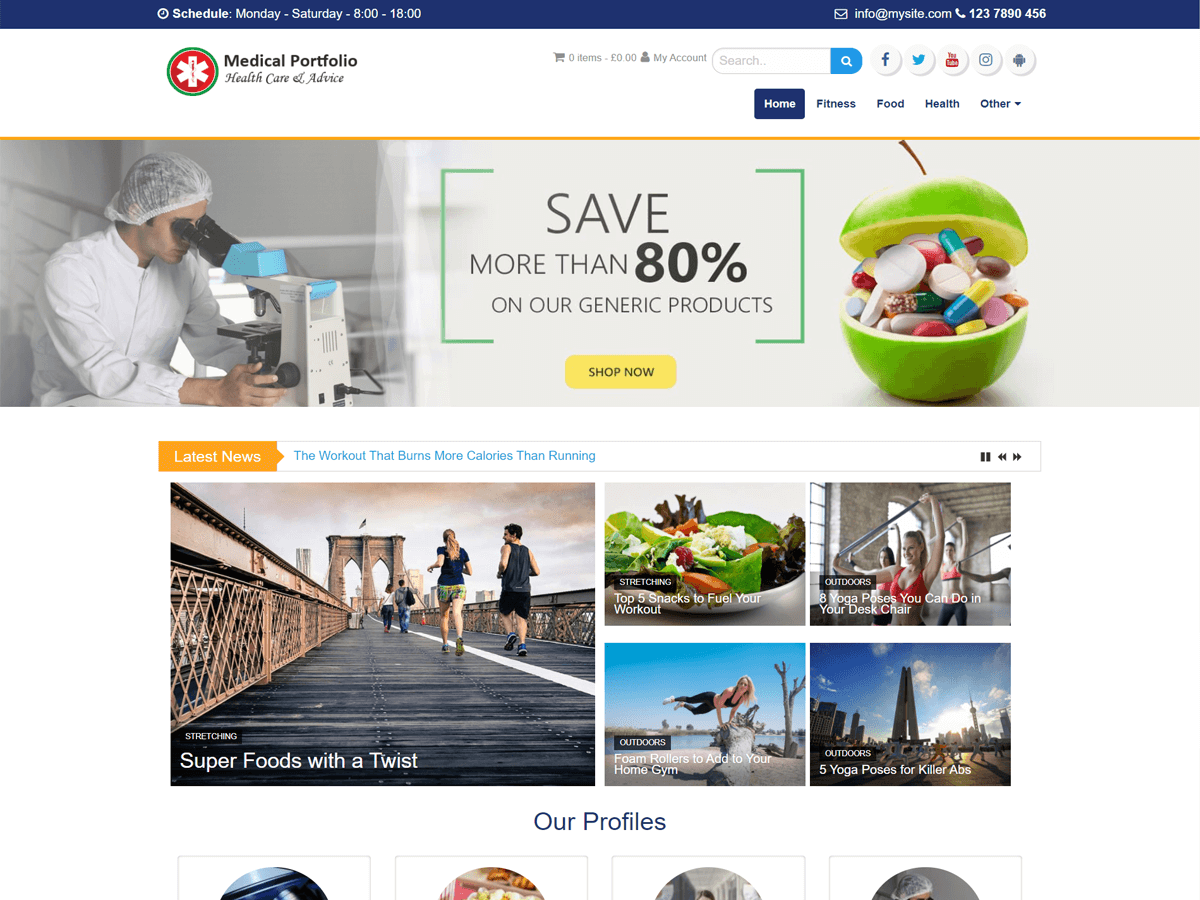 Medical Portfolio theme screenshot