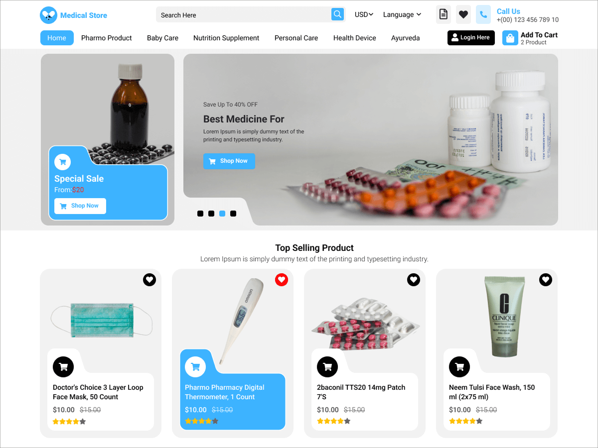 Medical Store theme screenshot