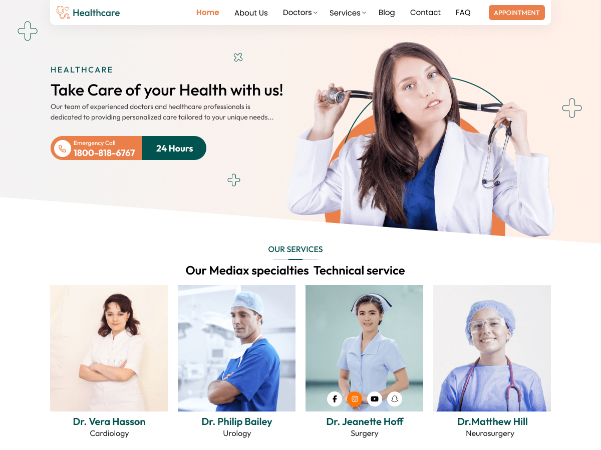 Medicare Clinic theme screenshot