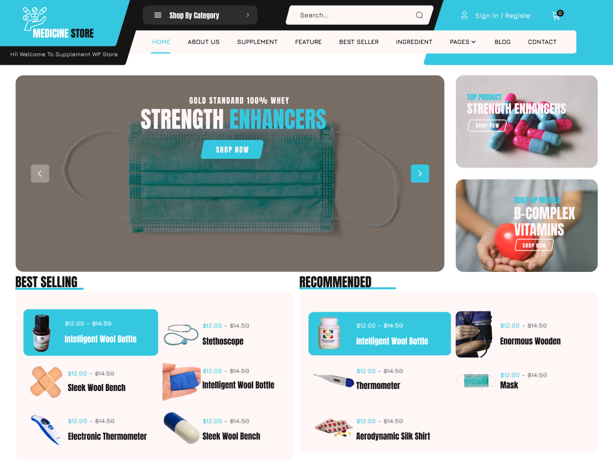 Medicine Shop theme screenshot