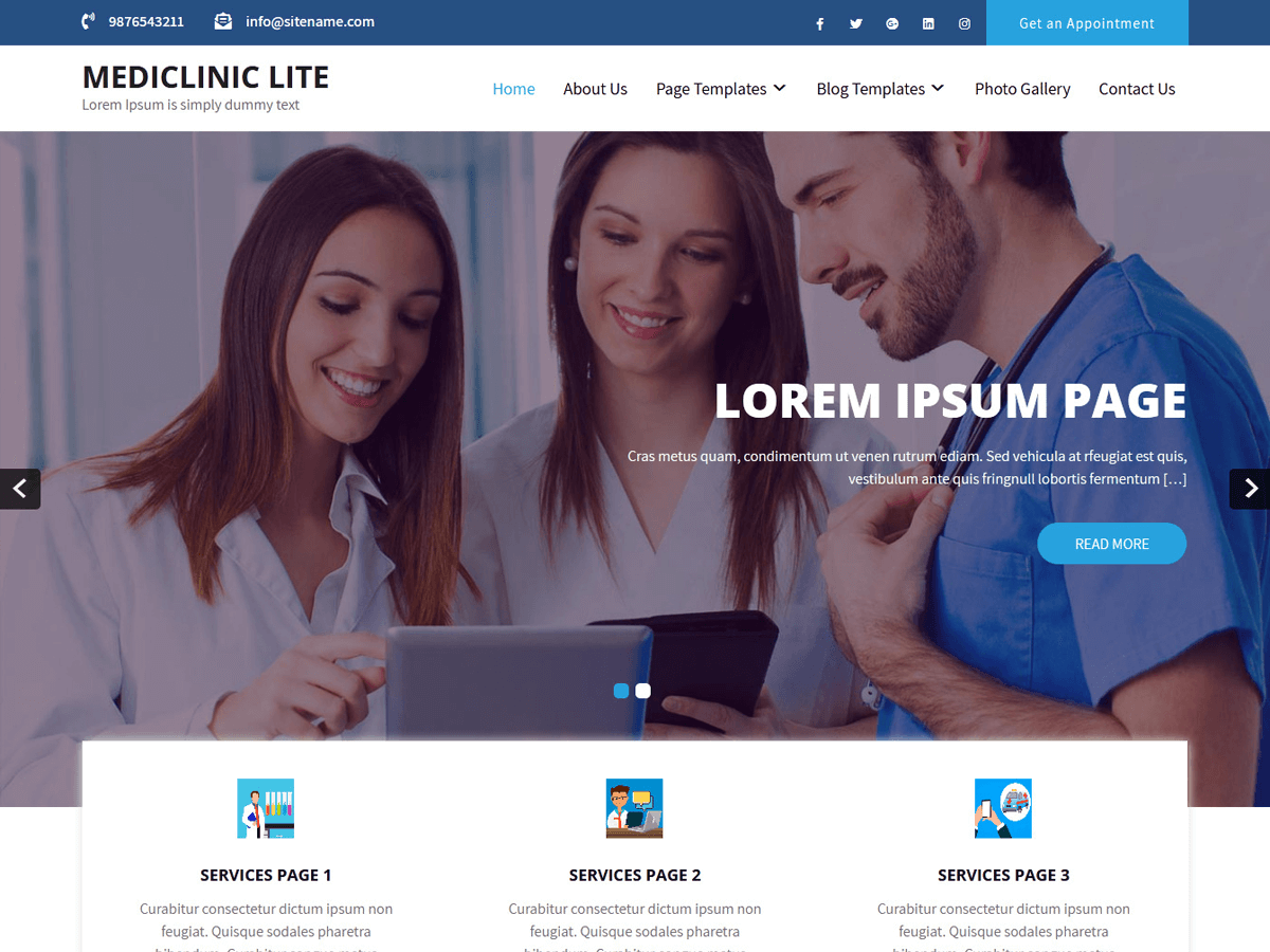 Mediclinic Lite theme screenshot