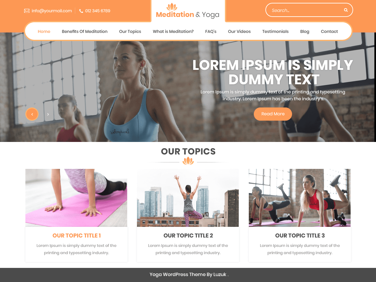 Meditation And Yoga theme screenshot