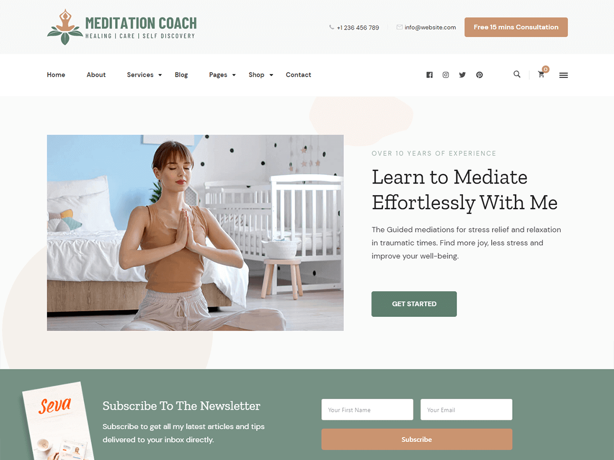 Meditation Coach theme screenshot