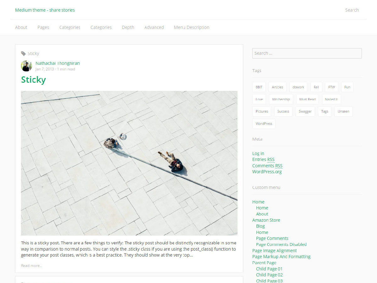 Mediumm theme screenshot