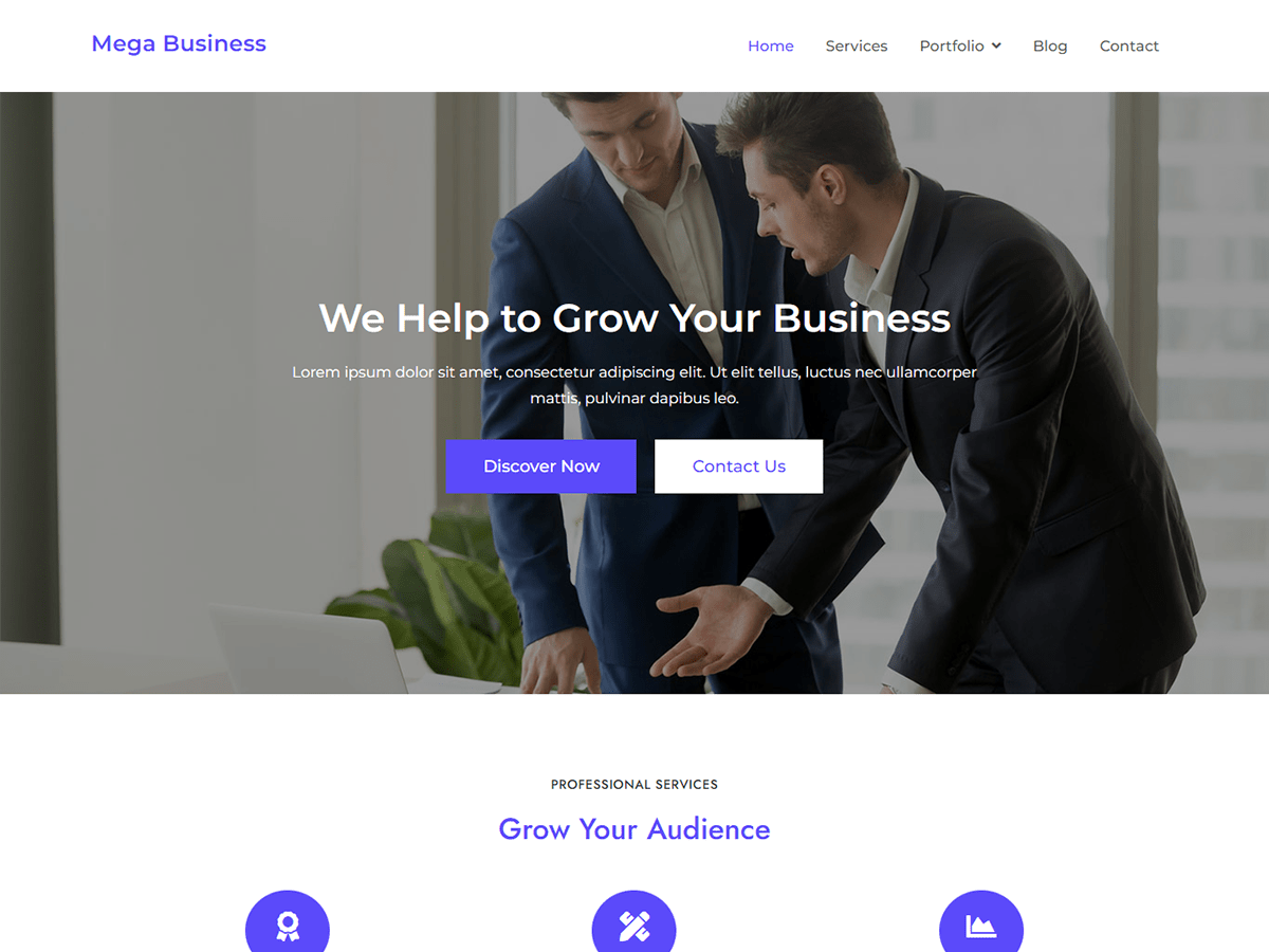 Mega Business theme screenshot