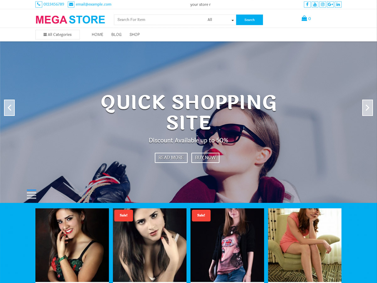 Mega Store theme screenshot
