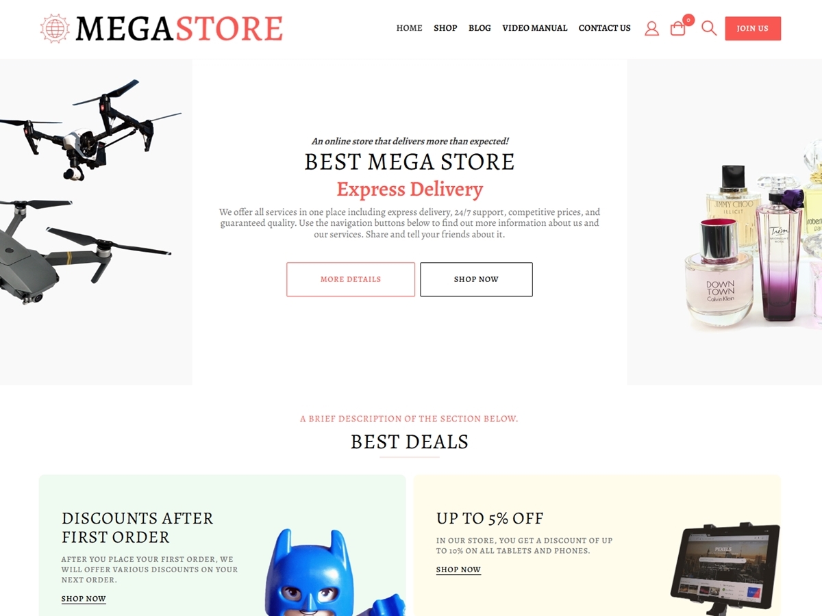 MegaStore WDA theme screenshot