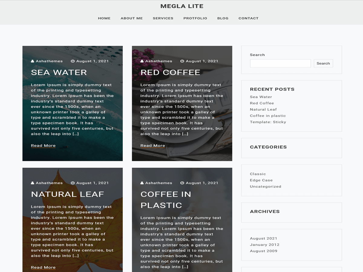 Megla Lite theme screenshot