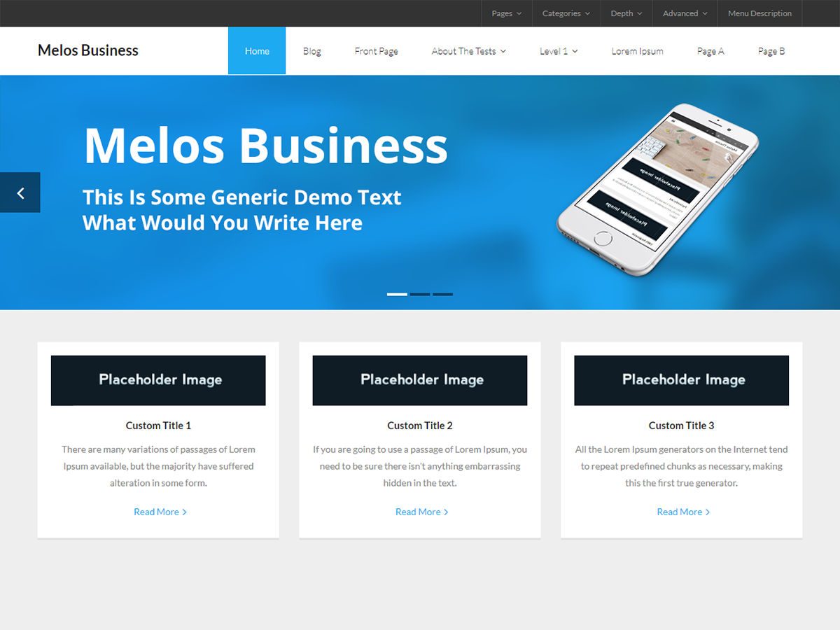 Melos Business theme screenshot