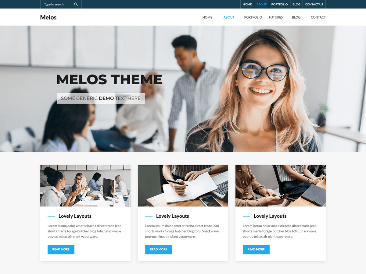 Melos eBusiness theme screenshot