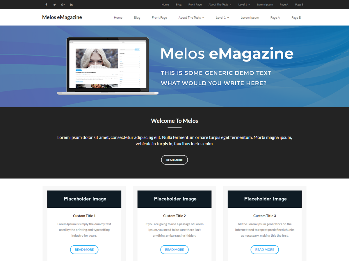 Melos eMagazine theme screenshot