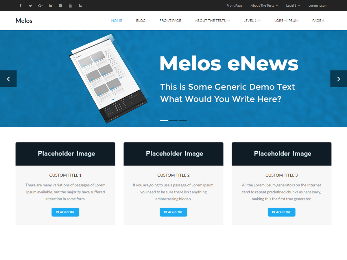 Melos eNews theme screenshot