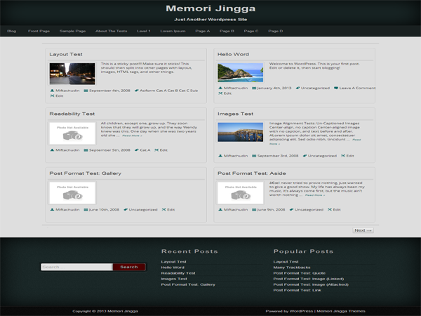 Memori Jingga theme screenshot