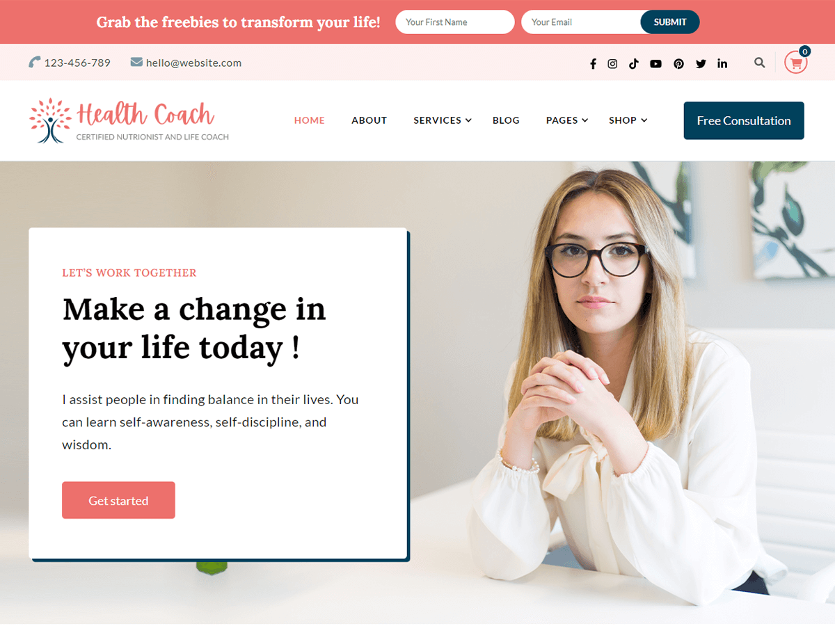 Mental Health Coach theme screenshot