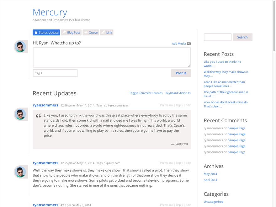 Mercury theme screenshot
