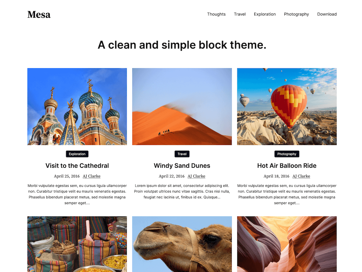 Mesa WPEX theme screenshot