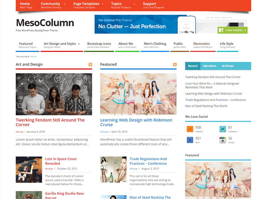MesoColumn theme screenshot