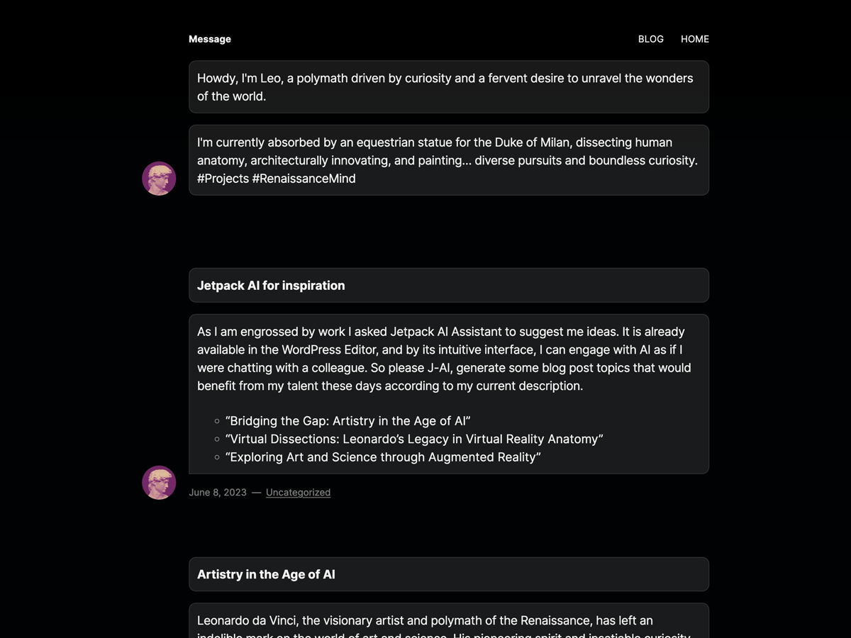 Message theme screenshot