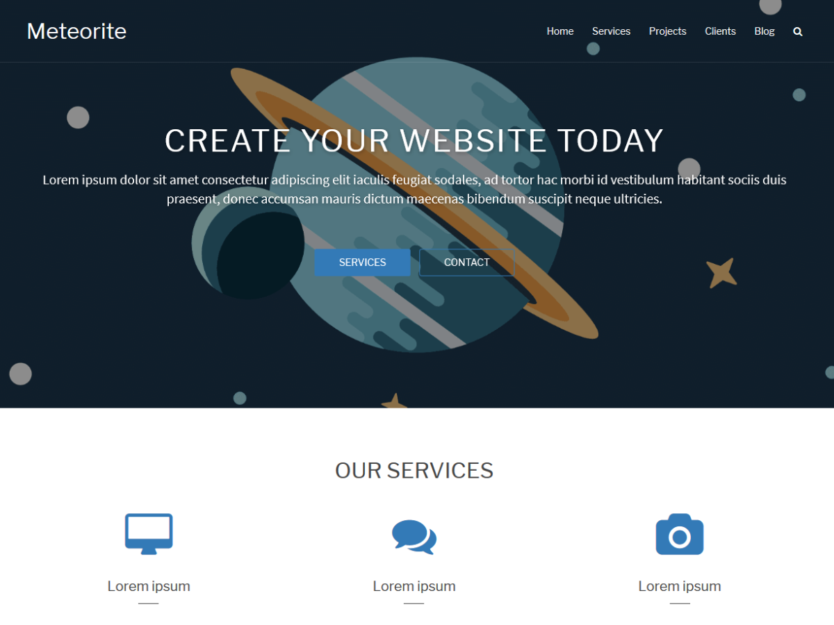 Meteorite theme screenshot
