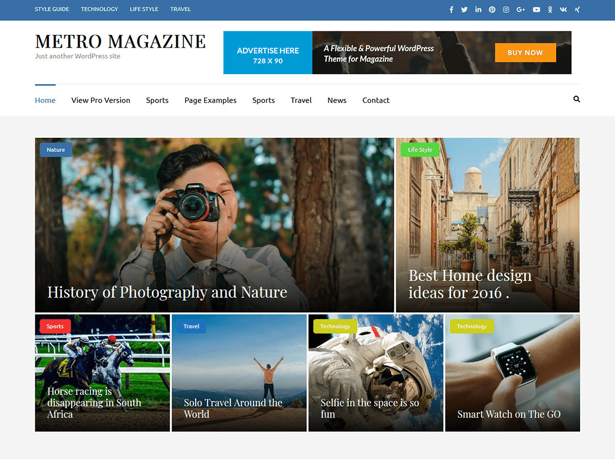 Metro Magazine theme screenshot