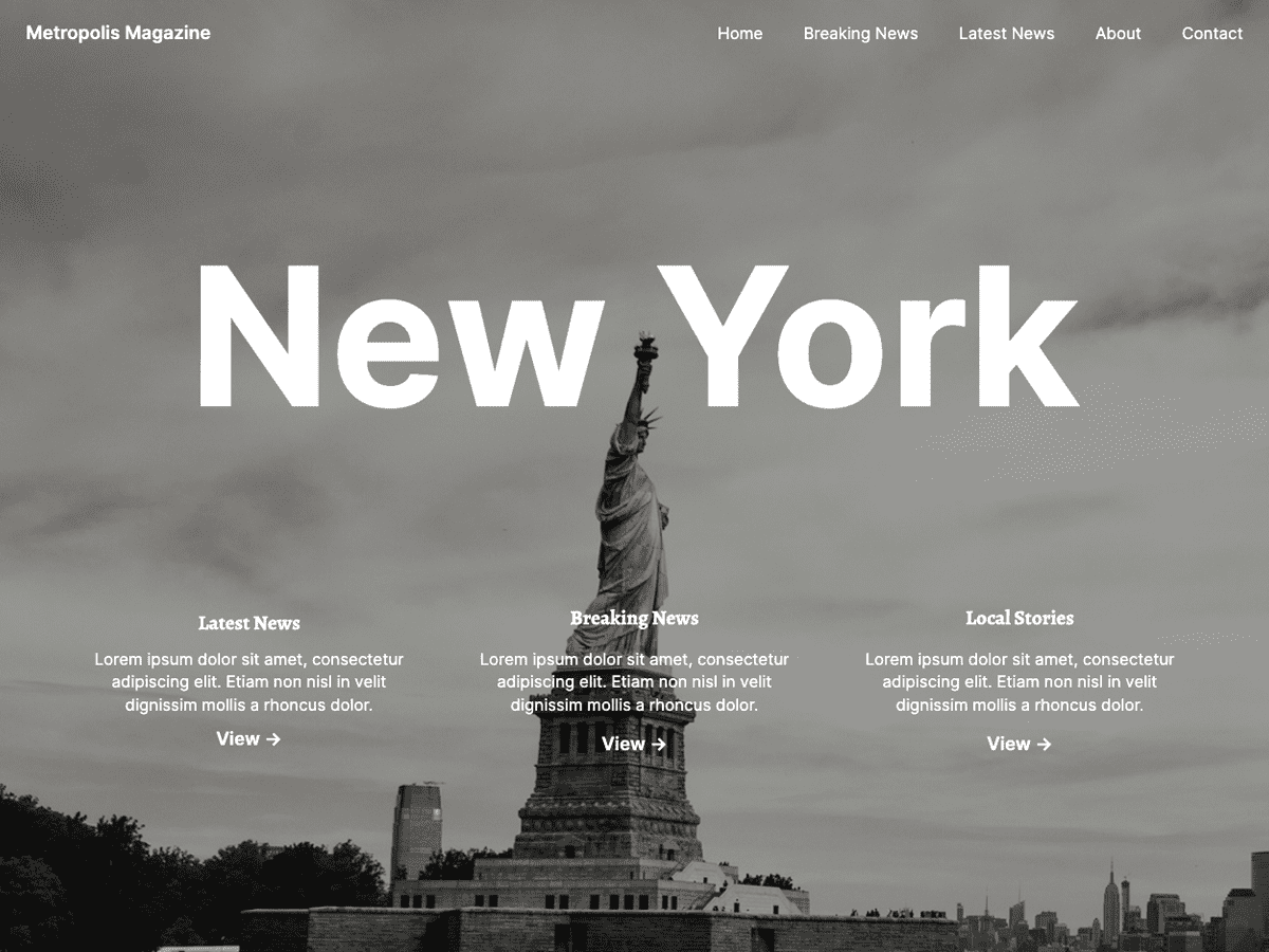 Metropolis Magazine theme screenshot