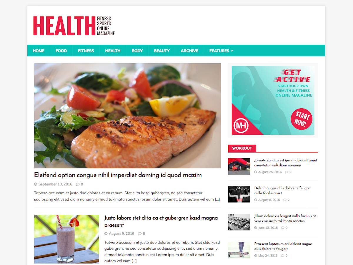 MH HealthMag theme screenshot