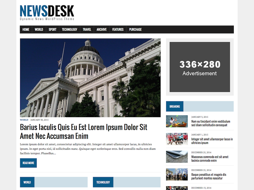 MH Newsdesk lite theme screenshot