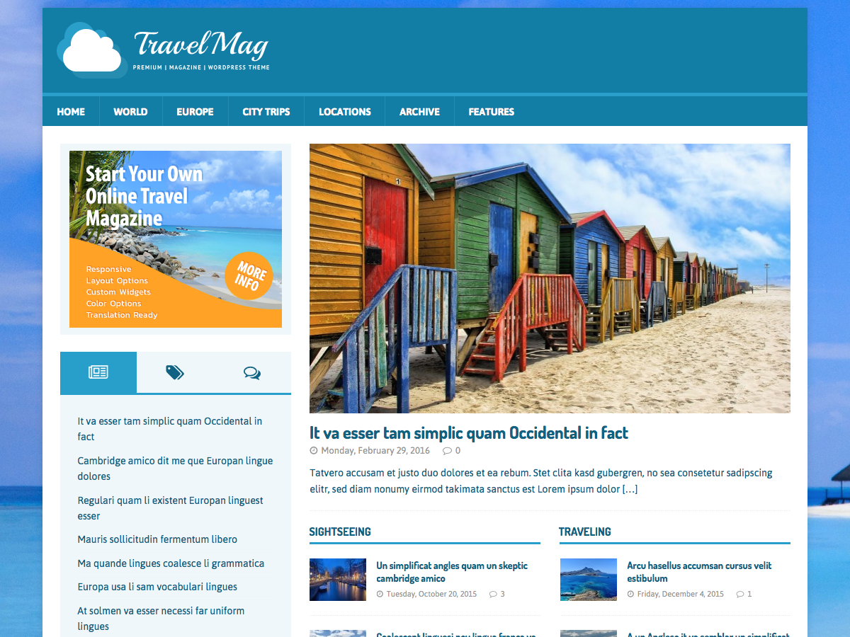 MH TravelMag theme screenshot