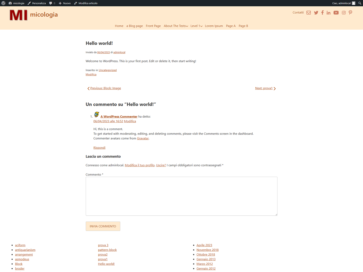 micologia che passione theme screenshot