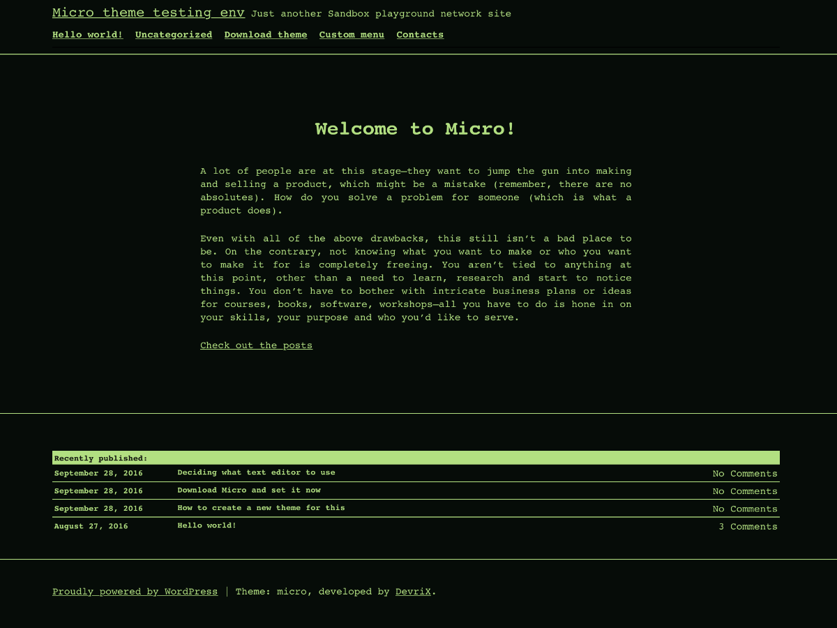 Micro theme screenshot
