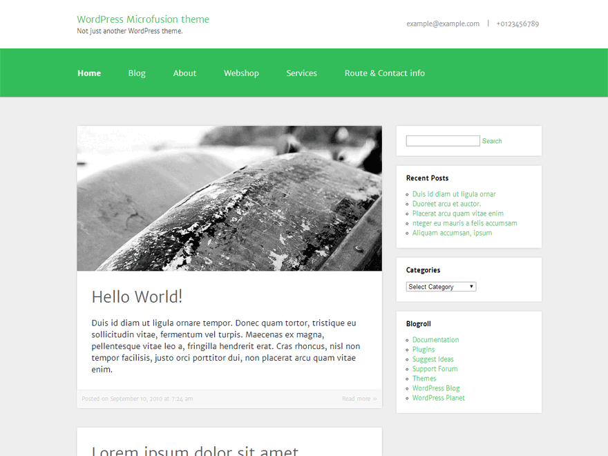 Microfusion theme screenshot