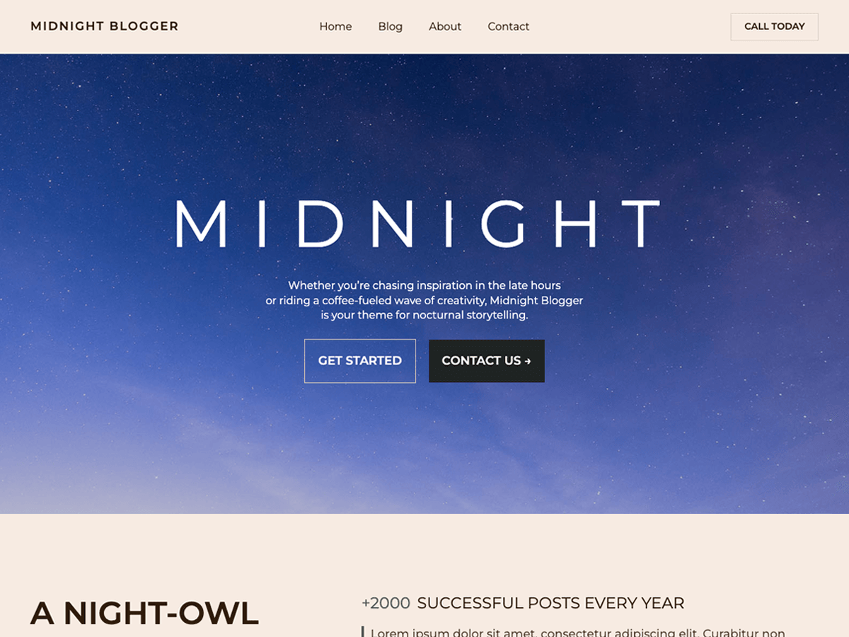 Midnight Blogger theme screenshot