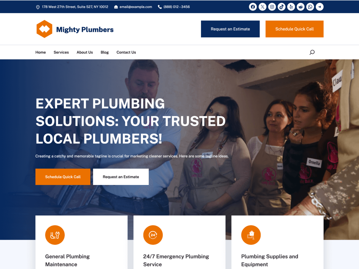 Mighty Plumbers theme screenshot