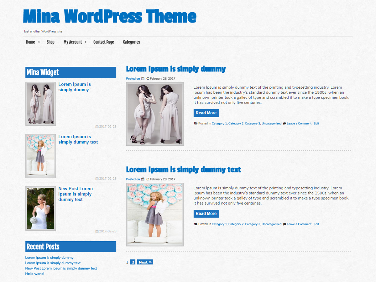 Mina theme screenshot