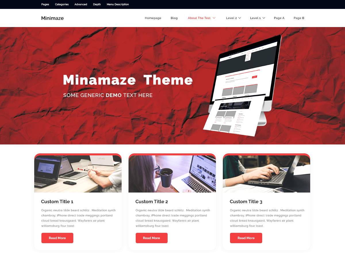 Minamaze Biz theme screenshot