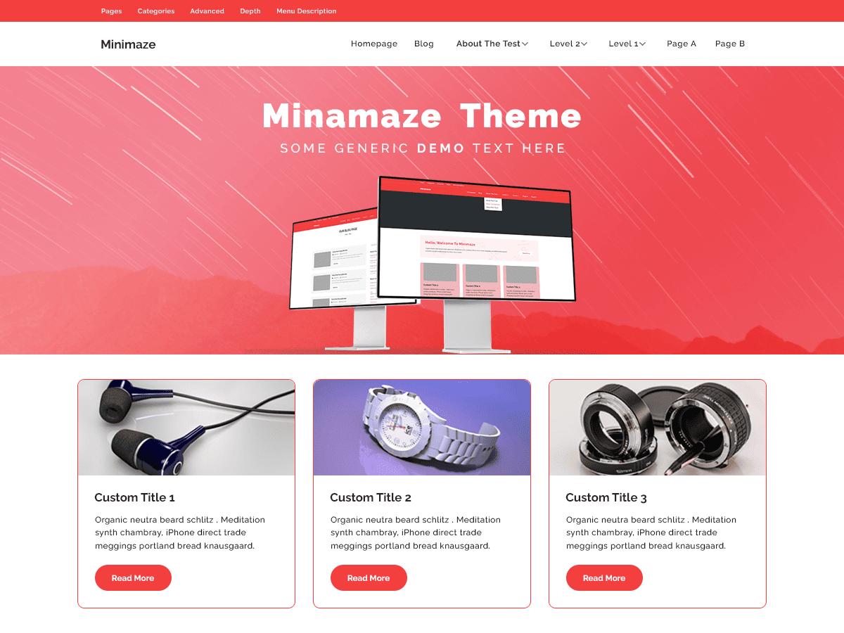 Minamaze eCommerce theme screenshot