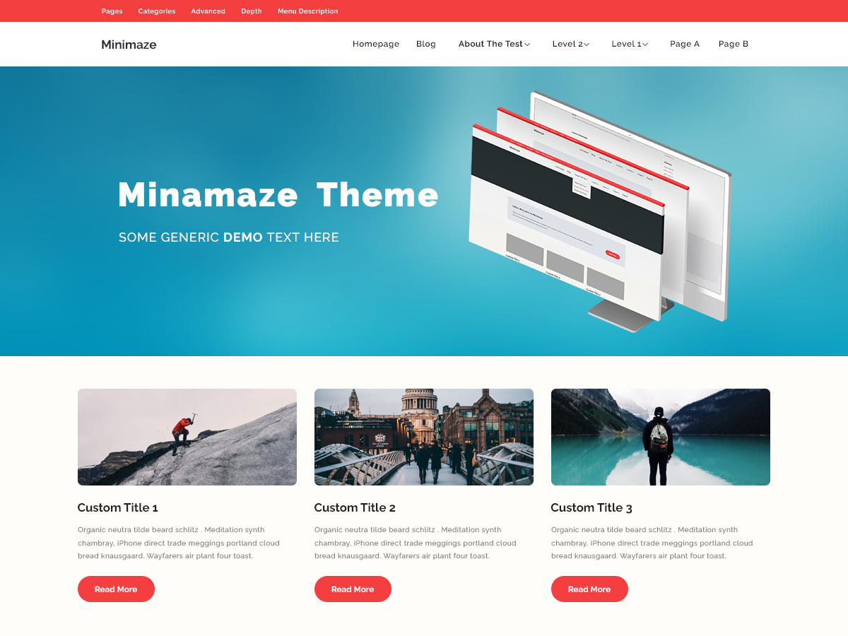 Minamaze eStore theme screenshot