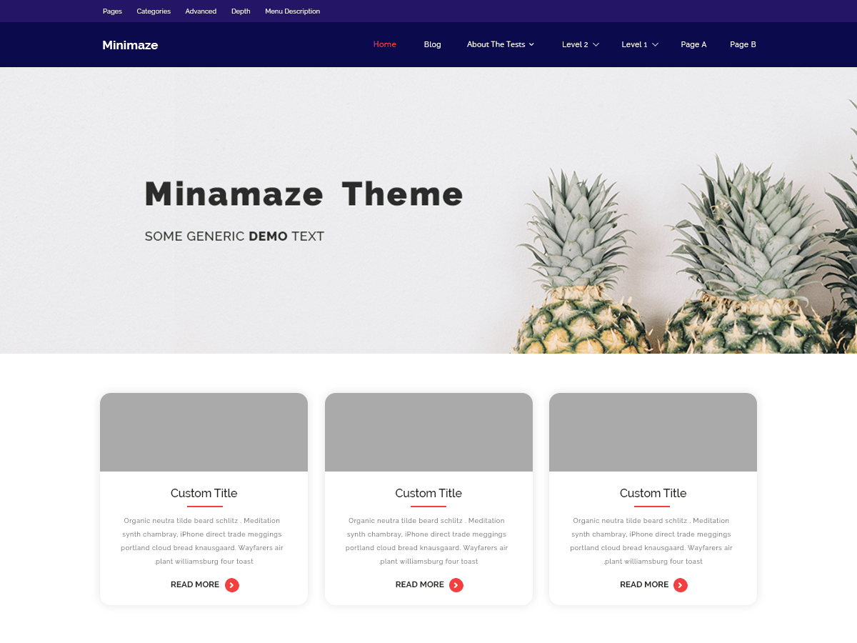 Minamaze News theme screenshot