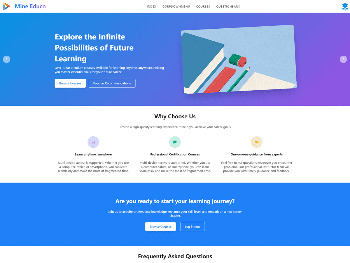 Mine Educn theme screenshot
