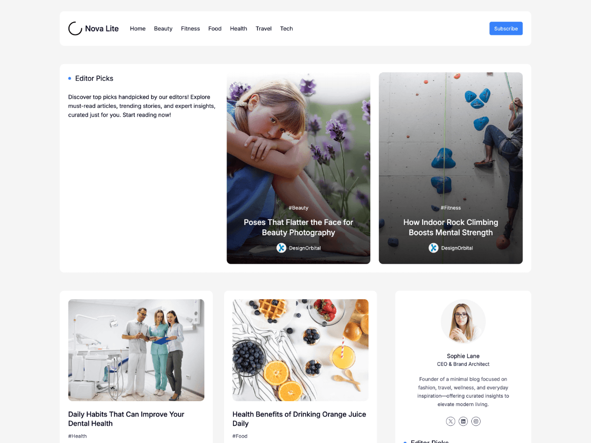 Minimal Blog Nova theme screenshot